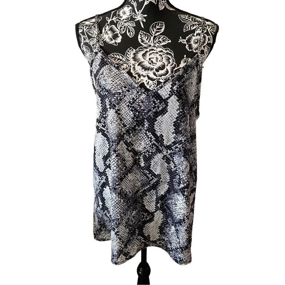 BiBi Snake Print Cami Tank Top Relaxed Fit Python Animal Print
